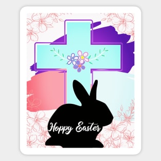 Hoppy Easter Cross Sticker